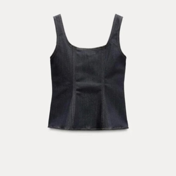 NWT ZARA ZIPPERED DARK DENIM TANK TOP
ZW COLLECTION - Picture 9 of 12